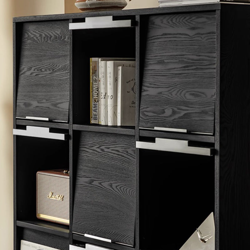 Modern Minimalist Flip-Up Door Storage Cabinet - Multi-Layer Solid Wood, Floor-Standing Organizer For Living Room