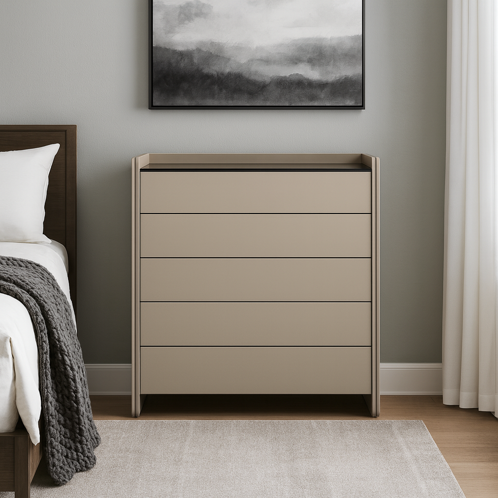 Modern Minimalist Storage Cabinet With Drawers - E1 Eco-friendly MDF Sideboard For Living Room &amp; Bedroom