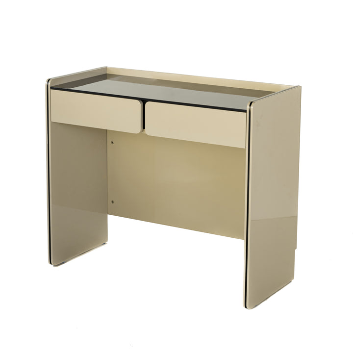 Modern Minimalist E1 MDF Rectangular Makeup Vanity With 2 Drawers &amp; Raised Edge - Bedroom Storage Desk
