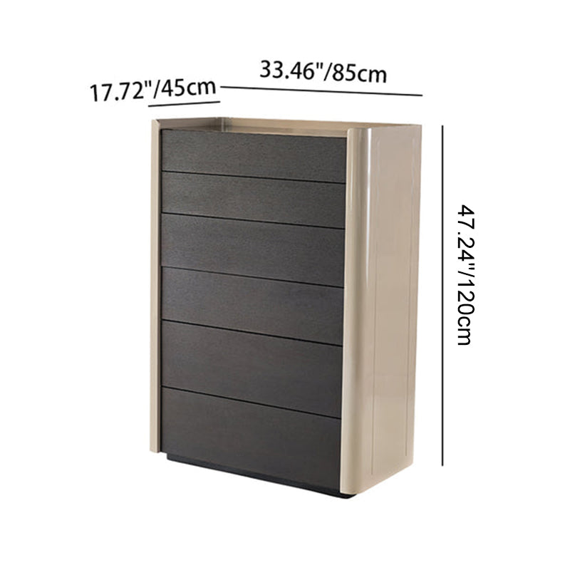 Cabinet de rangement rectangulaire minimaliste moderne avec 6 tiroirs - Organisateur de commode en MDF E1 pour salon 