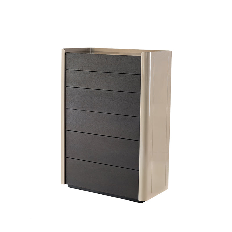 Cabinet de rangement rectangulaire minimaliste moderne avec 6 tiroirs - Organisateur de commode en MDF E1 pour salon 