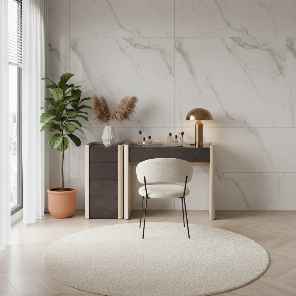 Modern Minimalist E1 MDF Rectangular Storage Cabinet With 4 Drawers - Durable Closed Storage For Bedroom &amp; Living Room
