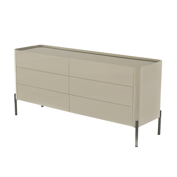 Modern Minimalist E1 MDF Storage Cabinet With Carbon Steel High Legs 5/6-Drawer For Bedroom &amp; Living Room Organization