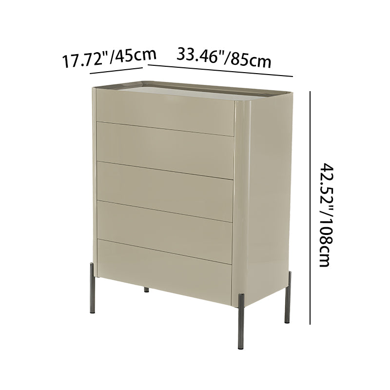Modern Minimalist E1 MDF Storage Cabinet With Carbon Steel High Legs 5/6-Drawer For Bedroom &amp; Living Room Organization