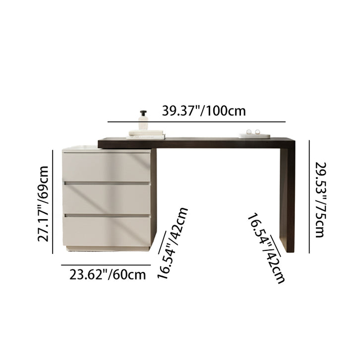 Modern Minimalist E1 MDF Makeup Vanity With 3/6-Drawer Storage Cabinet For Bedroom
