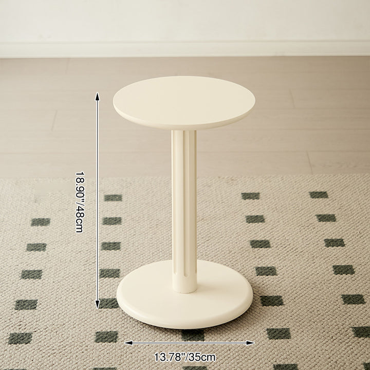 Modern Minimalist Solid Wood Round Movable Side Table For Living Room &amp; Bedroom