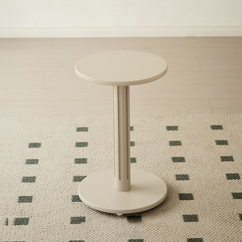 Modern Minimalist Solid Wood Round Movable Side Table For Living Room &amp; Bedroom