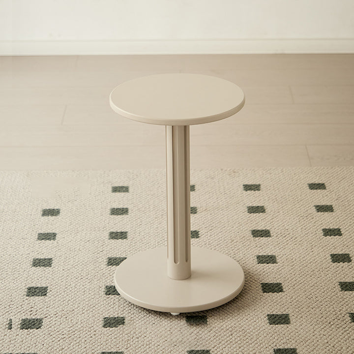 Modern Minimalist Solid Wood Round Movable Side Table For Living Room &amp; Bedroom