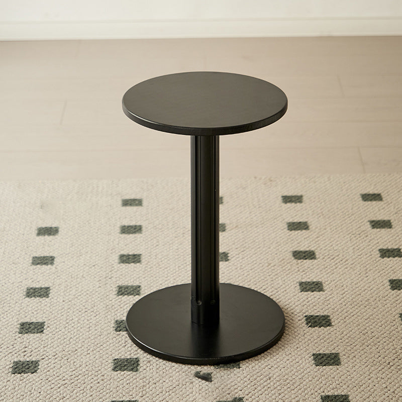 Modern Minimalist Solid Wood Round Movable Side Table For Living Room &amp; Bedroom