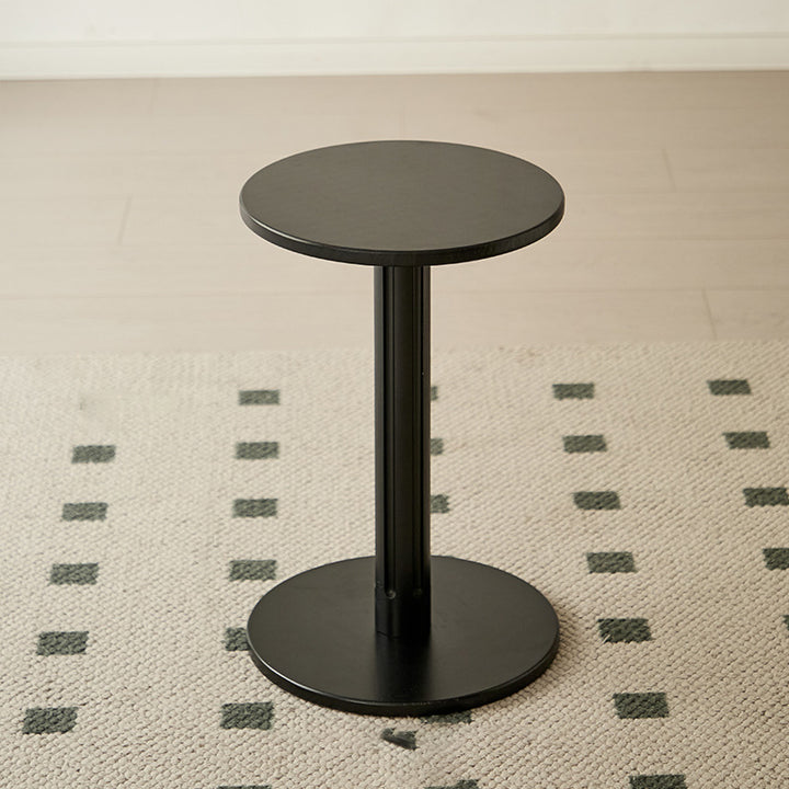 Modern Minimalist Solid Wood Round Movable Side Table For Living Room &amp; Bedroom