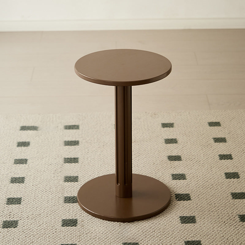 Modern Minimalist Solid Wood Round Movable Side Table For Living Room &amp; Bedroom