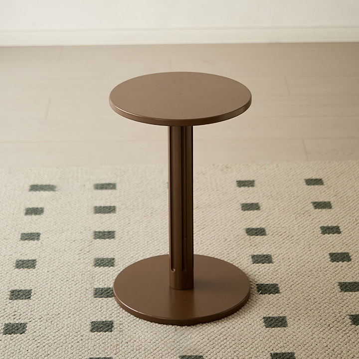 Modern Minimalist Solid Wood Round Movable Side Table For Living Room &amp; Bedroom
