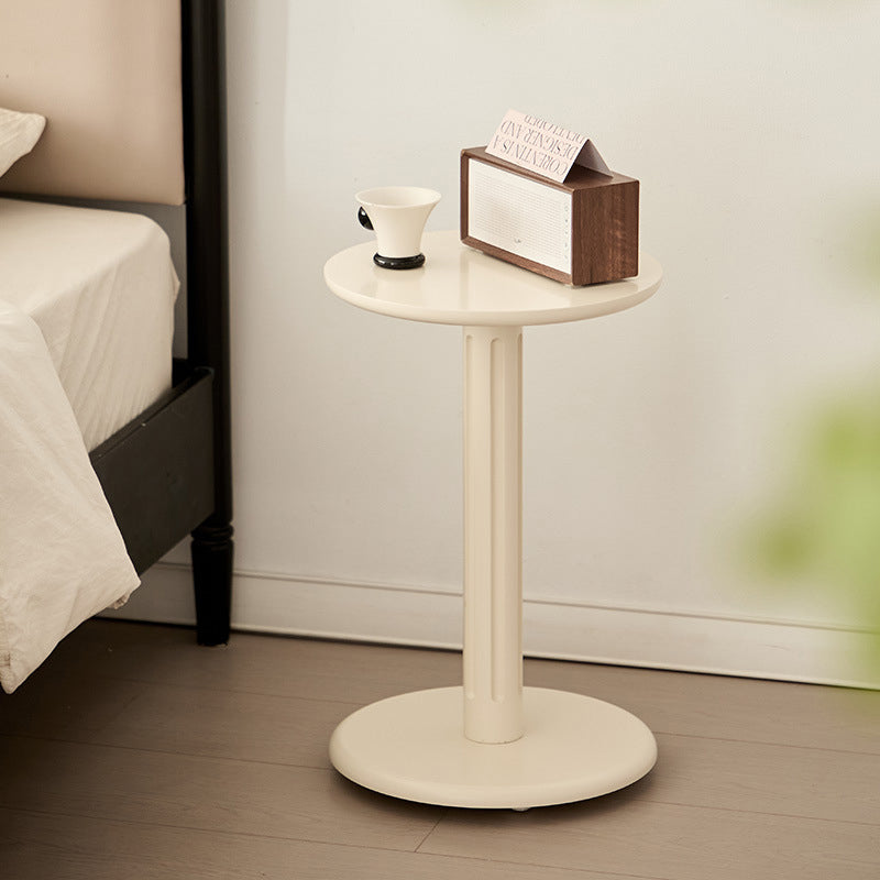 Modern Minimalist Solid Wood Round Movable Side Table For Living Room &amp; Bedroom