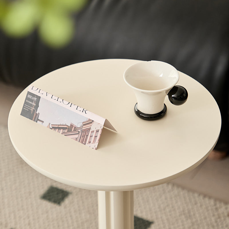 Modern Minimalist Solid Wood Round Movable Side Table For Living Room &amp; Bedroom
