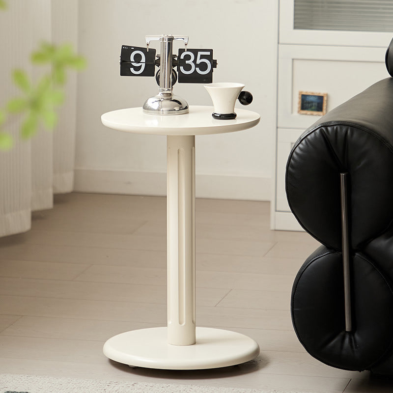 Modern Minimalist Solid Wood Round Movable Side Table For Living Room &amp; Bedroom