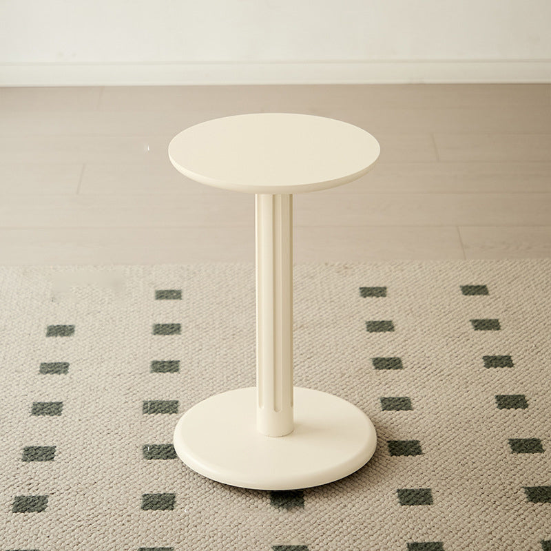 Modern Minimalist Solid Wood Round Movable Side Table For Living Room &amp; Bedroom