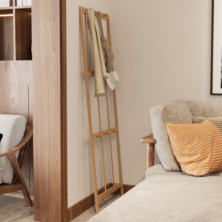 Modern Minimalist Pine Rectangular Floor Coat Rack - Hall Tree With 9/18 Hooks For Bedroom