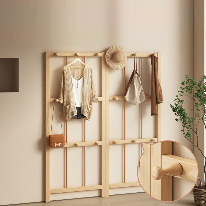 Modern Minimalist Pine Rectangular Floor Coat Rack - Hall Tree With 9/18 Hooks For Bedroom