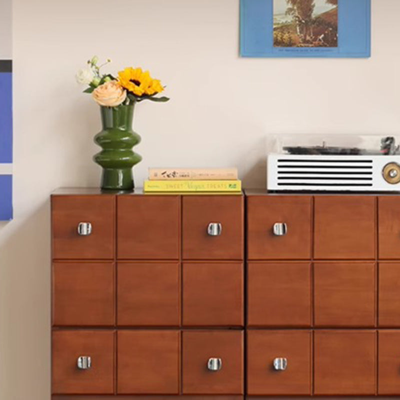 Gabinete de almacenamiento rectangular contemporáneo retro de madera maciza y contrachapado con 1 cajón y 1 gabinete para sala de estar 