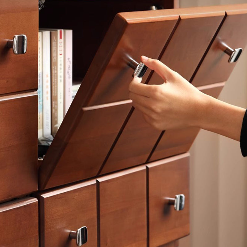 Gabinete de almacenamiento rectangular contemporáneo retro de madera maciza y contrachapado con 1 cajón y 1 gabinete para sala de estar 