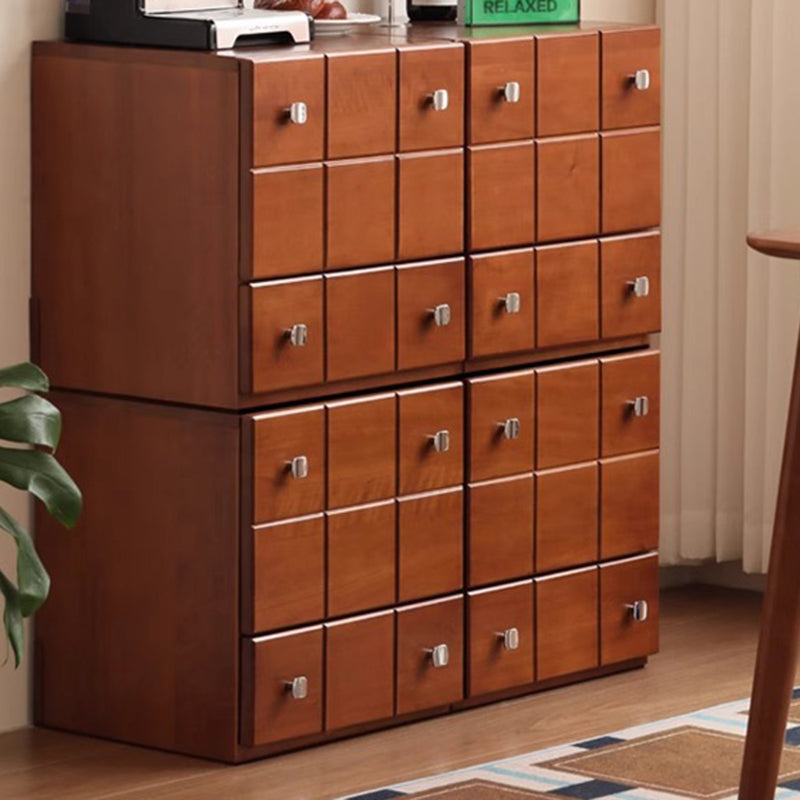 Gabinete de almacenamiento rectangular contemporáneo retro de madera maciza y contrachapado con 1 cajón y 1 gabinete para sala de estar 