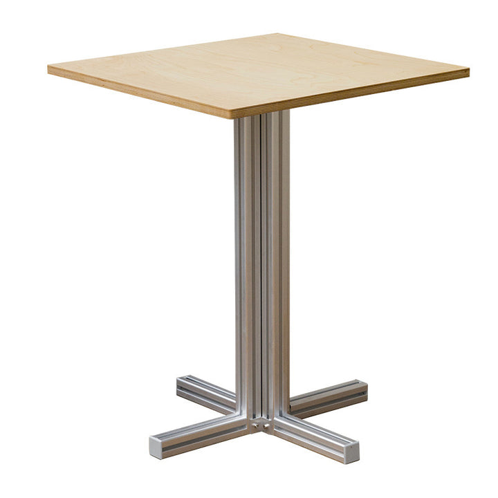 Table basse carrée/ronde moderne minimaliste en contreplaqué de bouleau et aluminium, résistante à l&