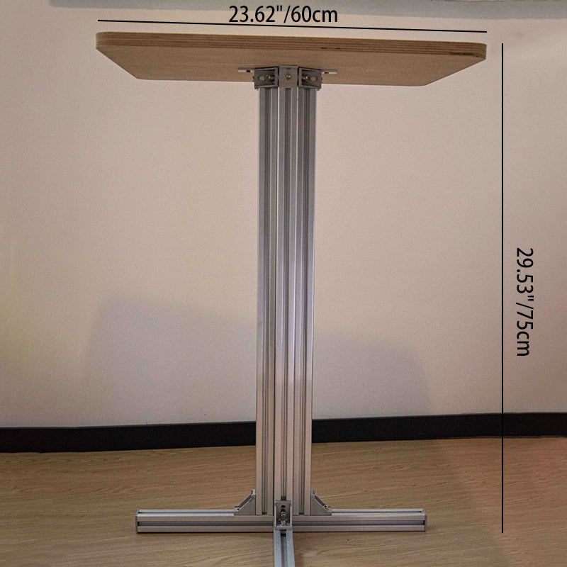 Table basse carrée/ronde moderne minimaliste en contreplaqué de bouleau et aluminium, résistante à l&