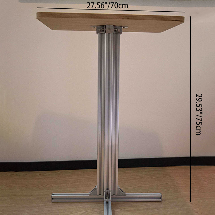 Table basse carrée/ronde moderne minimaliste en contreplaqué de bouleau et aluminium, résistante à l&