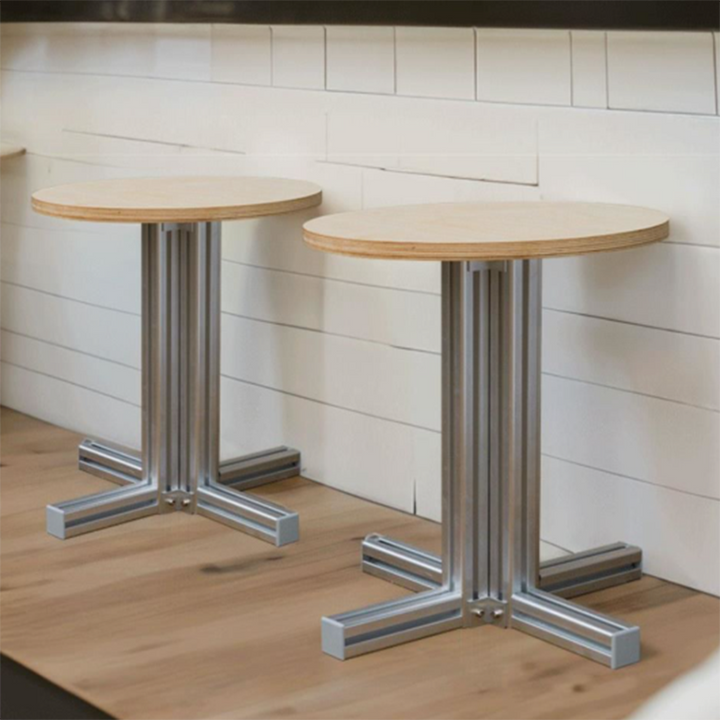 Modern Minimalist Birch Plywood & Aluminum Square/Round Coffee Table Water-Resistant For Indoor & Outdoor Use