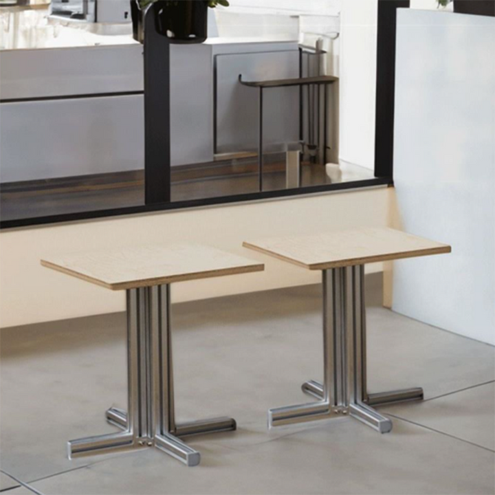 Modern Minimalist Birch Plywood & Aluminum Square/Round Coffee Table Water-Resistant For Indoor & Outdoor Use