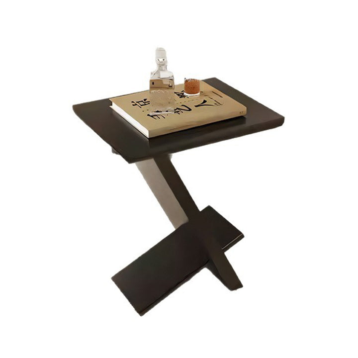 Modern Minimalist Solid Wood Rectangular Z-Shaped Side Table For Living Room