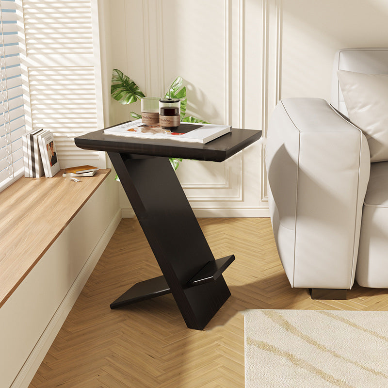 Modern Minimalist Solid Wood Rectangular Z-Shaped Side Table For Living Room