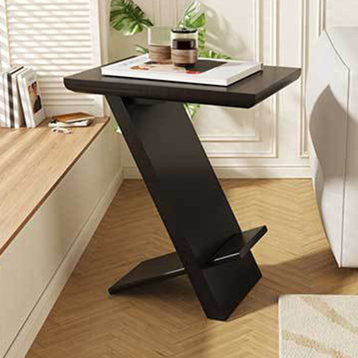 Modern Minimalist Solid Wood Rectangular Z-Shaped Side Table For Living Room