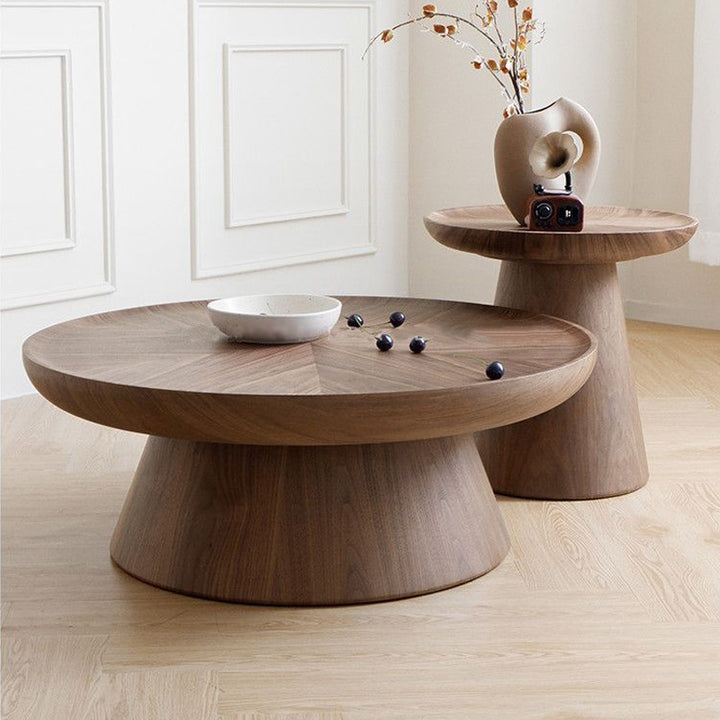 Moderne minimalistische MDF-Rundtisch-Set mit erhöhten Kanten für das Wohnzimmer 