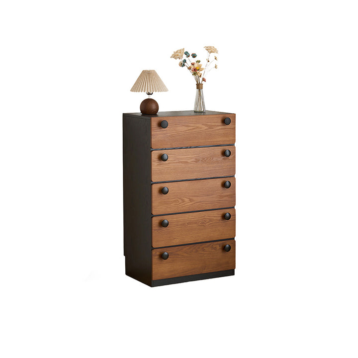 Modern Minimalist Solid Wood &amp; Plywood Storage Cabinet With 4 Drawers, Large Drawer Dresser For Living Room