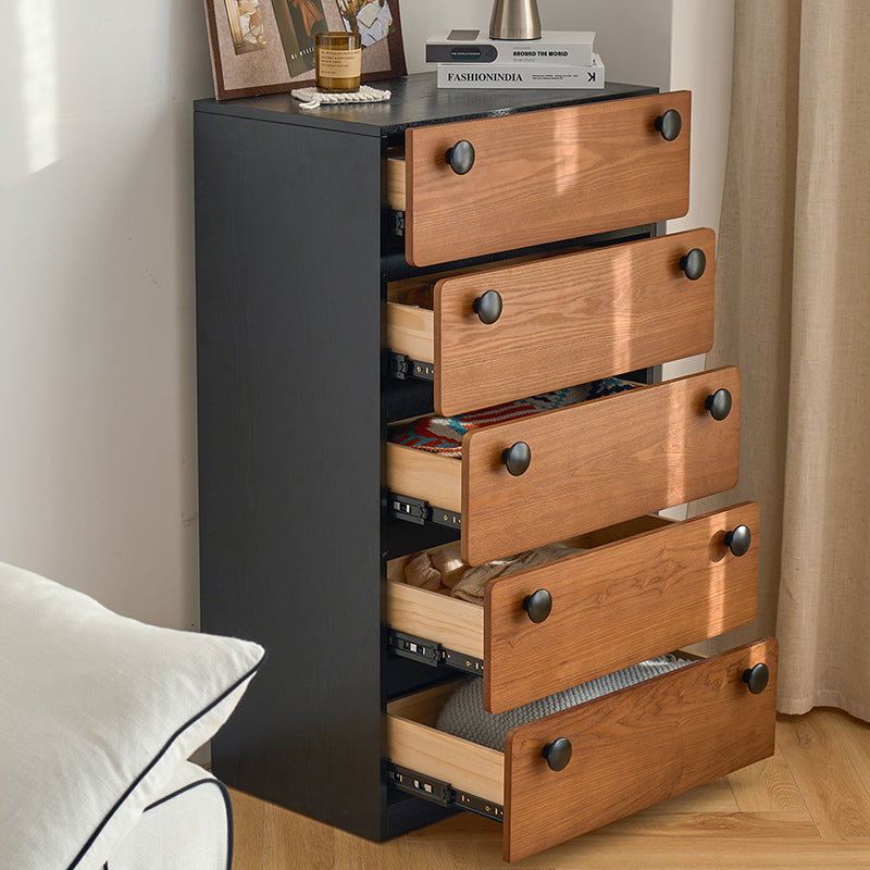 Modern Minimalist Solid Wood &amp; Plywood Storage Cabinet With 4 Drawers, Large Drawer Dresser For Living Room