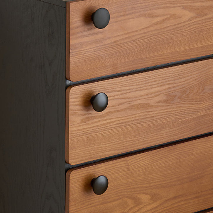 Modern Minimalist Solid Wood &amp; Plywood Storage Cabinet With 4 Drawers, Large Drawer Dresser For Living Room