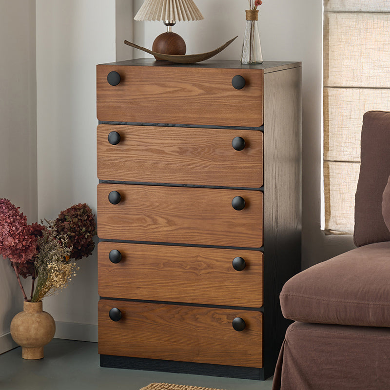 Modern Minimalist Solid Wood &amp; Plywood Storage Cabinet With 4 Drawers, Large Drawer Dresser For Living Room