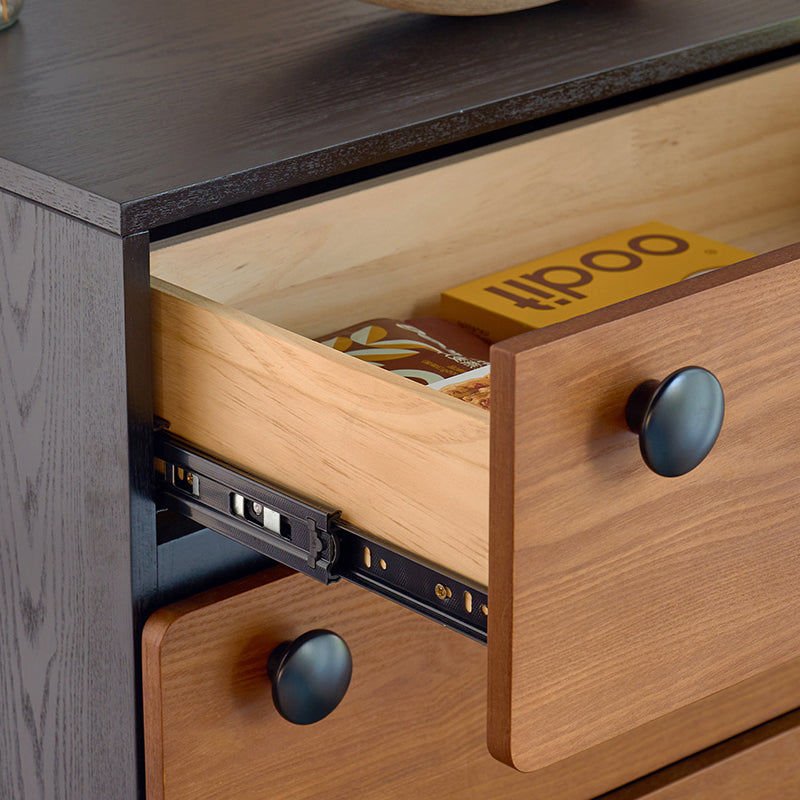 Modern Minimalist Solid Wood &amp; Plywood Storage Cabinet With 4 Drawers, Large Drawer Dresser For Living Room