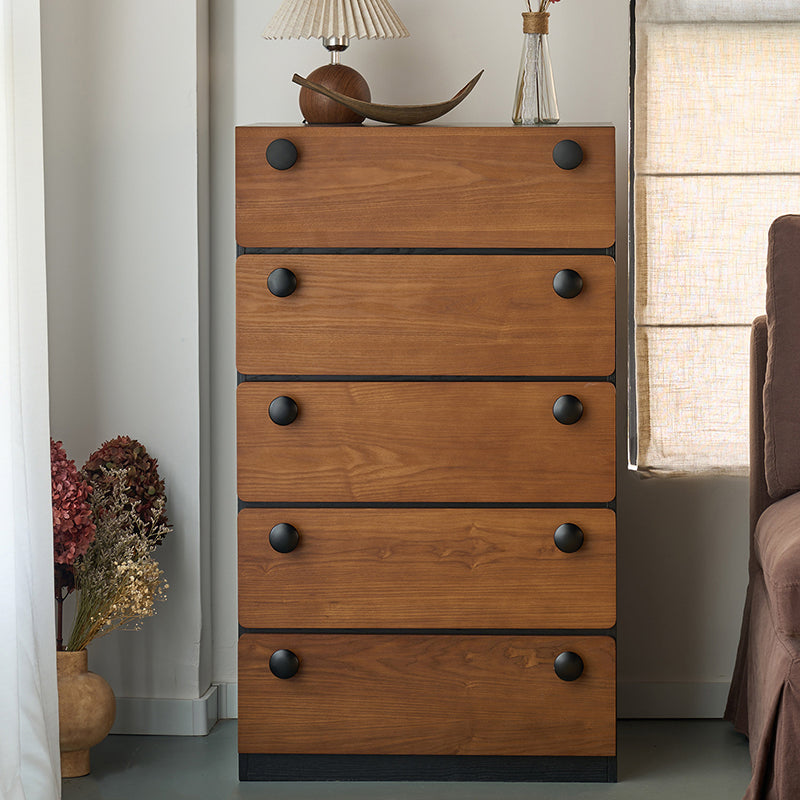 Modern Minimalist Solid Wood &amp; Plywood Storage Cabinet With 4 Drawers, Large Drawer Dresser For Living Room