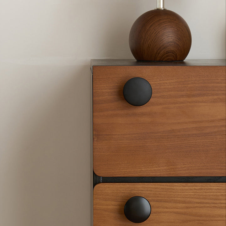 Modern Minimalist Solid Wood &amp; Plywood Storage Cabinet With 4 Drawers, Large Drawer Dresser For Living Room