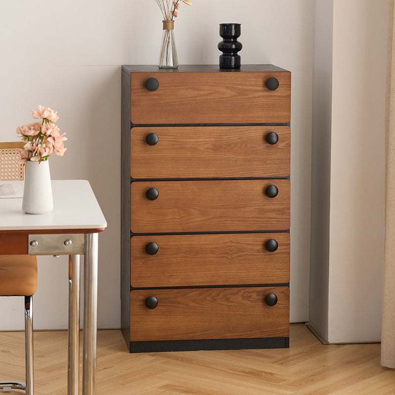 Modern Minimalist Solid Wood &amp; Plywood Storage Cabinet With 4 Drawers, Large Drawer Dresser For Living Room