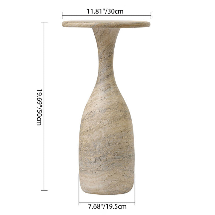 Table d’appoint sculpturale ronde en fibre de verre de luxe moderne pour salon 