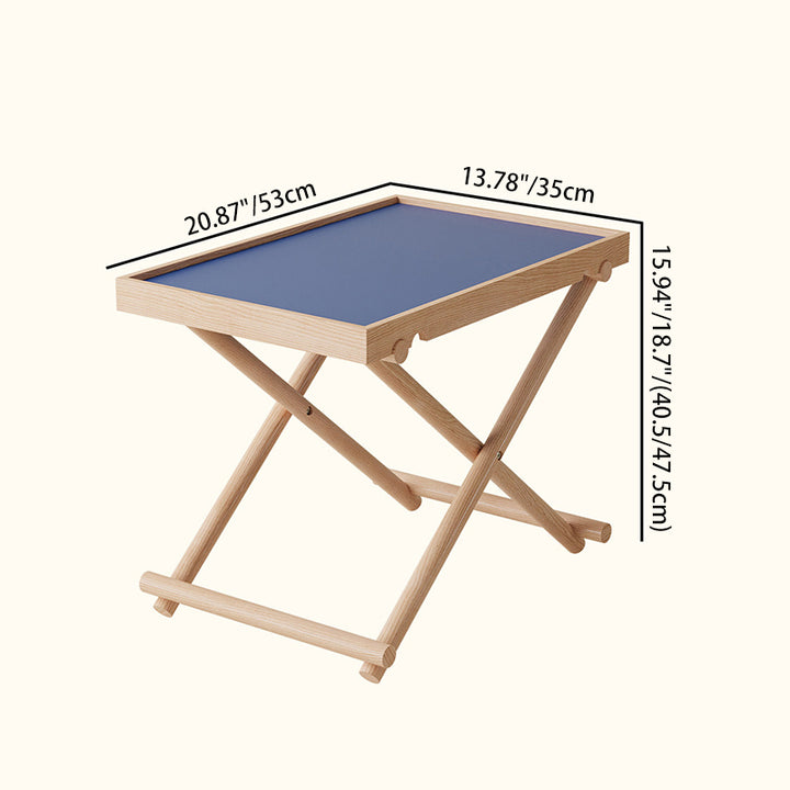 Table d'appoint rectangulaire moderne minimaliste en bois massif et MDF avec design pliable et hauteur réglable pour salon et chambre 