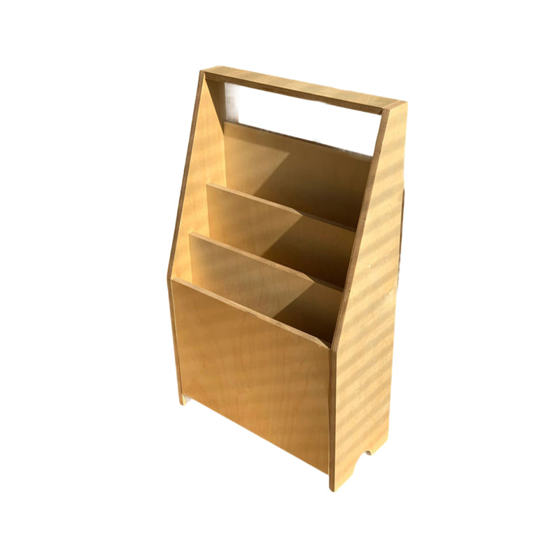 Estantería trapezoidal contemporánea de madera contrachapada de abedul nórdico con almacenamiento de 3 niveles para sala de estar y oficina en casa 