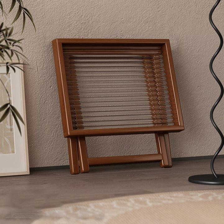 Modern Minimalist Nan Bamboo MDF Acrylic X-Shaped Stable Support Side Table With Foldable &amp; Detachable Design For Living Room