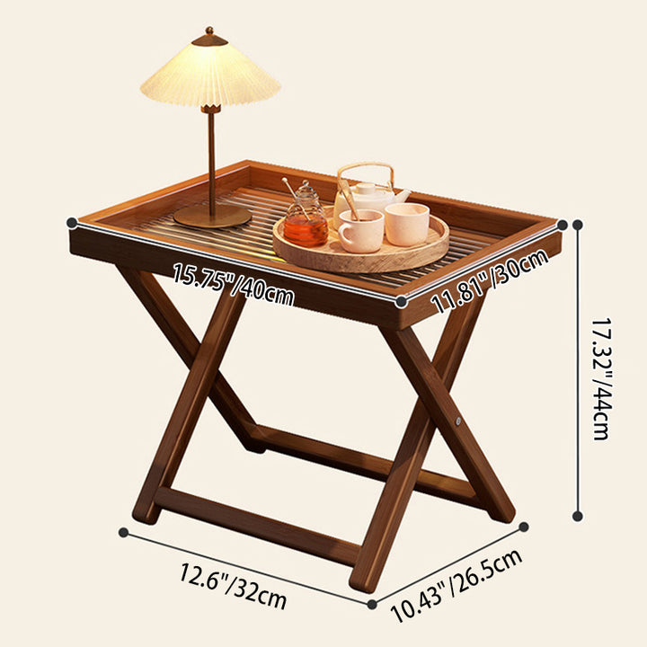 Modern Minimalist Nan Bamboo MDF Acrylic X-Shaped Stable Support Side Table With Foldable &amp; Detachable Design For Living Room