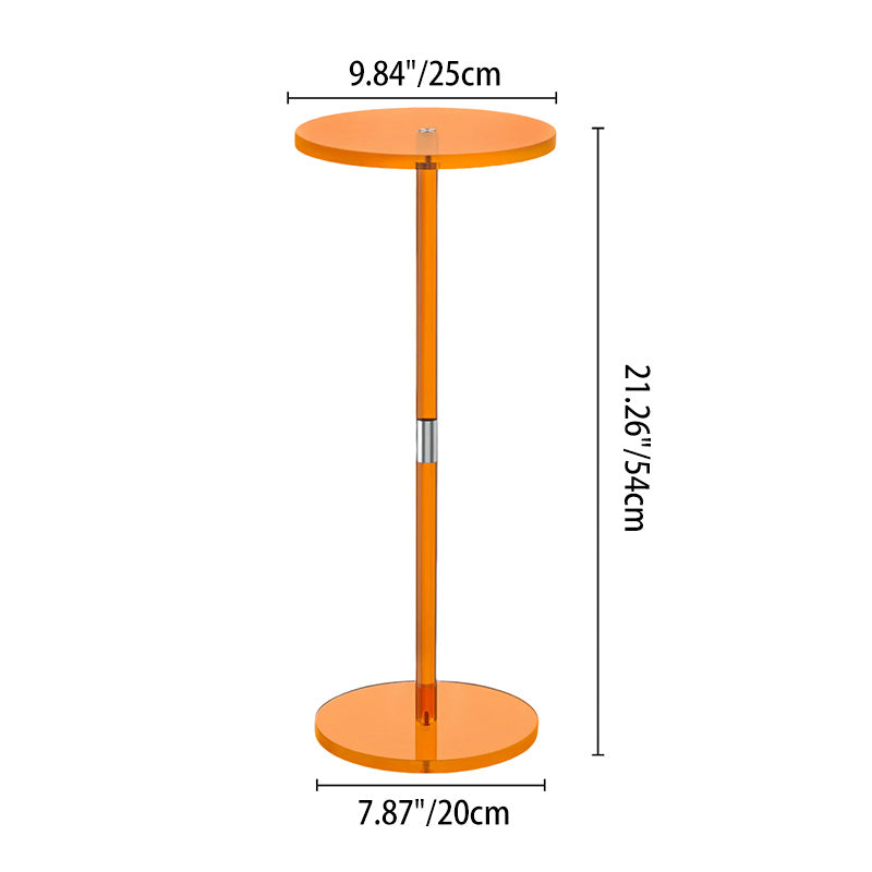 Modern Minimalist Acrylic Round Side Table For Living Room &amp; Bedroom &amp; Bathroom