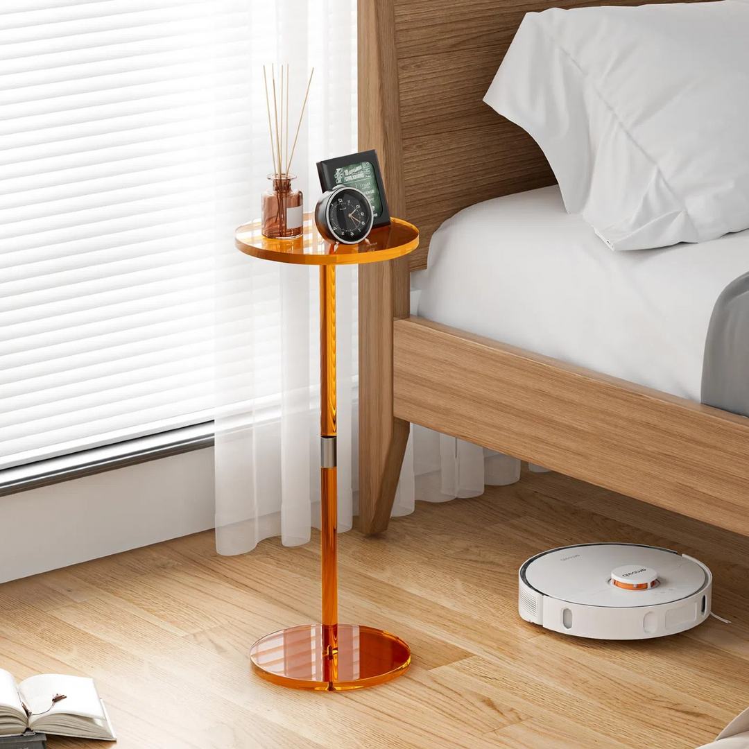 Modern Minimalist Acrylic Round Side Table For Living Room &amp; Bedroom &amp; Bathroom