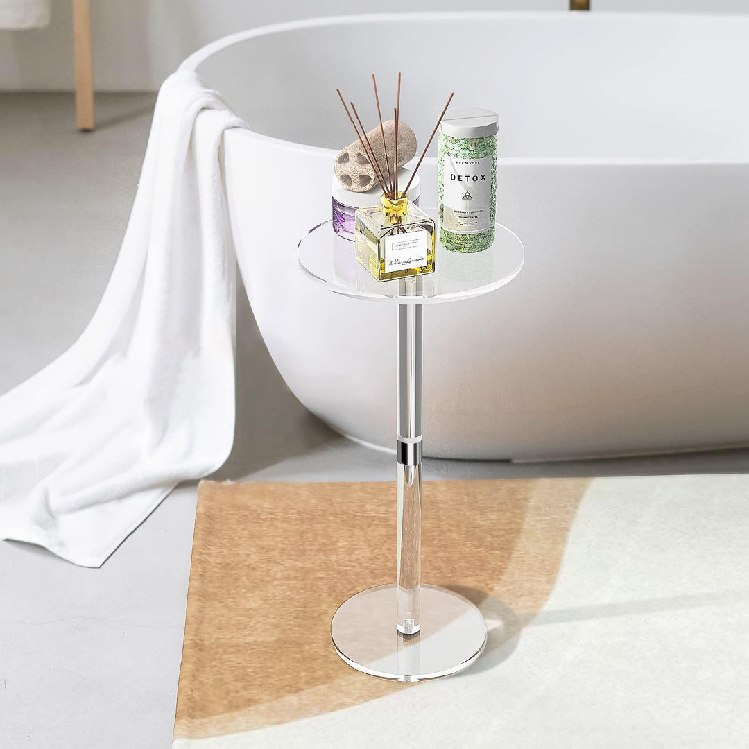 Modern Minimalist Acrylic Round Side Table For Living Room &amp; Bedroom &amp; Bathroom